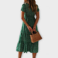 Style200™ | Chic Floral Puff Sleeve Maxi Dress for Events