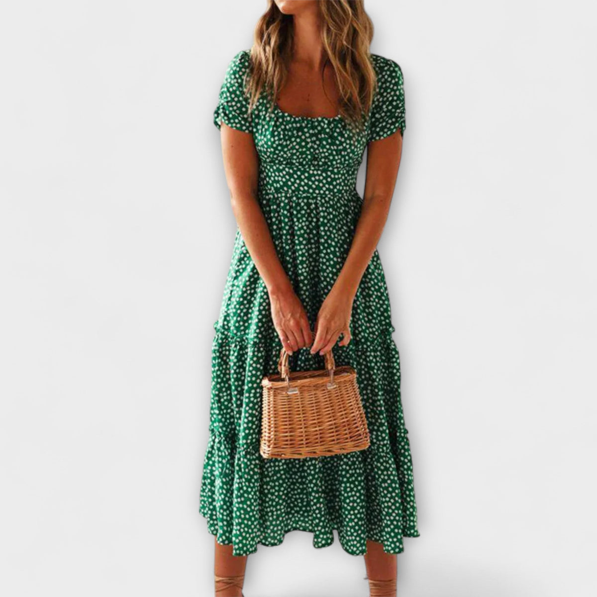 Style200™ | Chic Floral Puff Sleeve Maxi Dress for Events