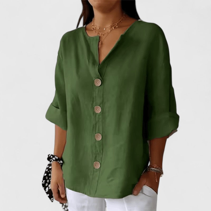 NORA | Linen Button-Down Blouse