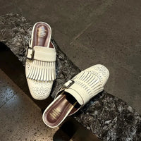 Prudence™ | Fringe Brogue Mule Loafers