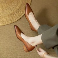 Harriet™ | Women's Block Heel Pumps Pointed Toe Slip On Work Shoes