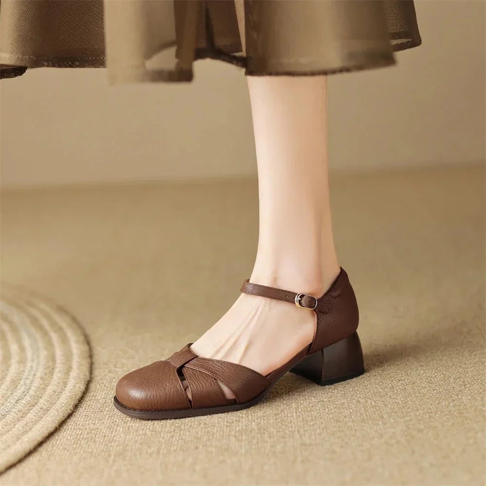 Augusta™ | Cutout Ankle Strap Block Heels