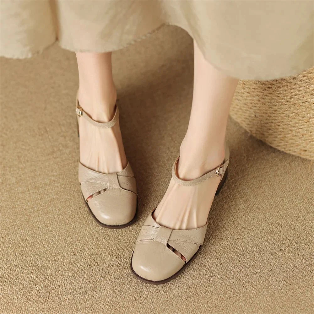 Augusta™ | Cutout Ankle Strap Block Heels