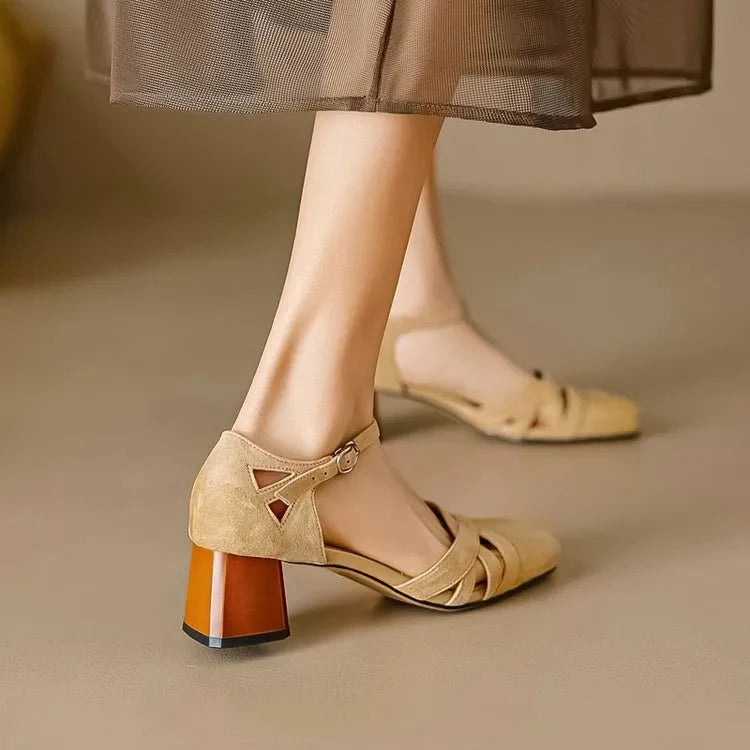 Wilhelmina™ | Caged Strappy Block Heels