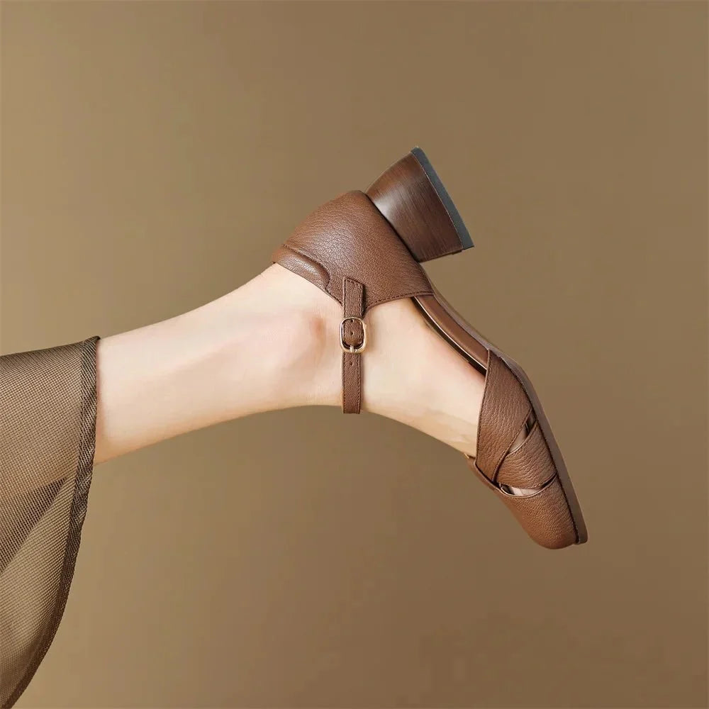 Augusta™ | Cutout Ankle Strap Block Heels