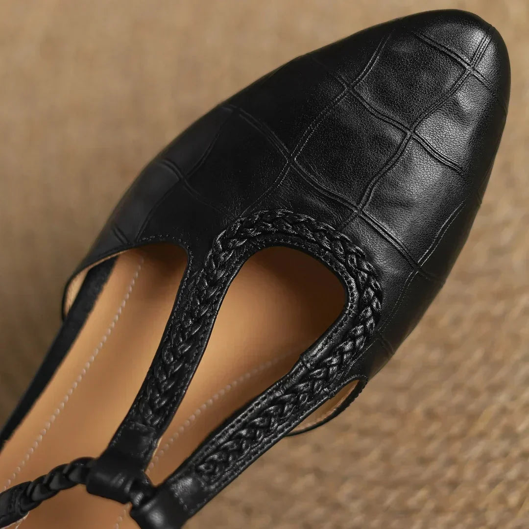 Margot™ | Women's Leather T-Strap Mary Jane Flats Pointed Toe Flat