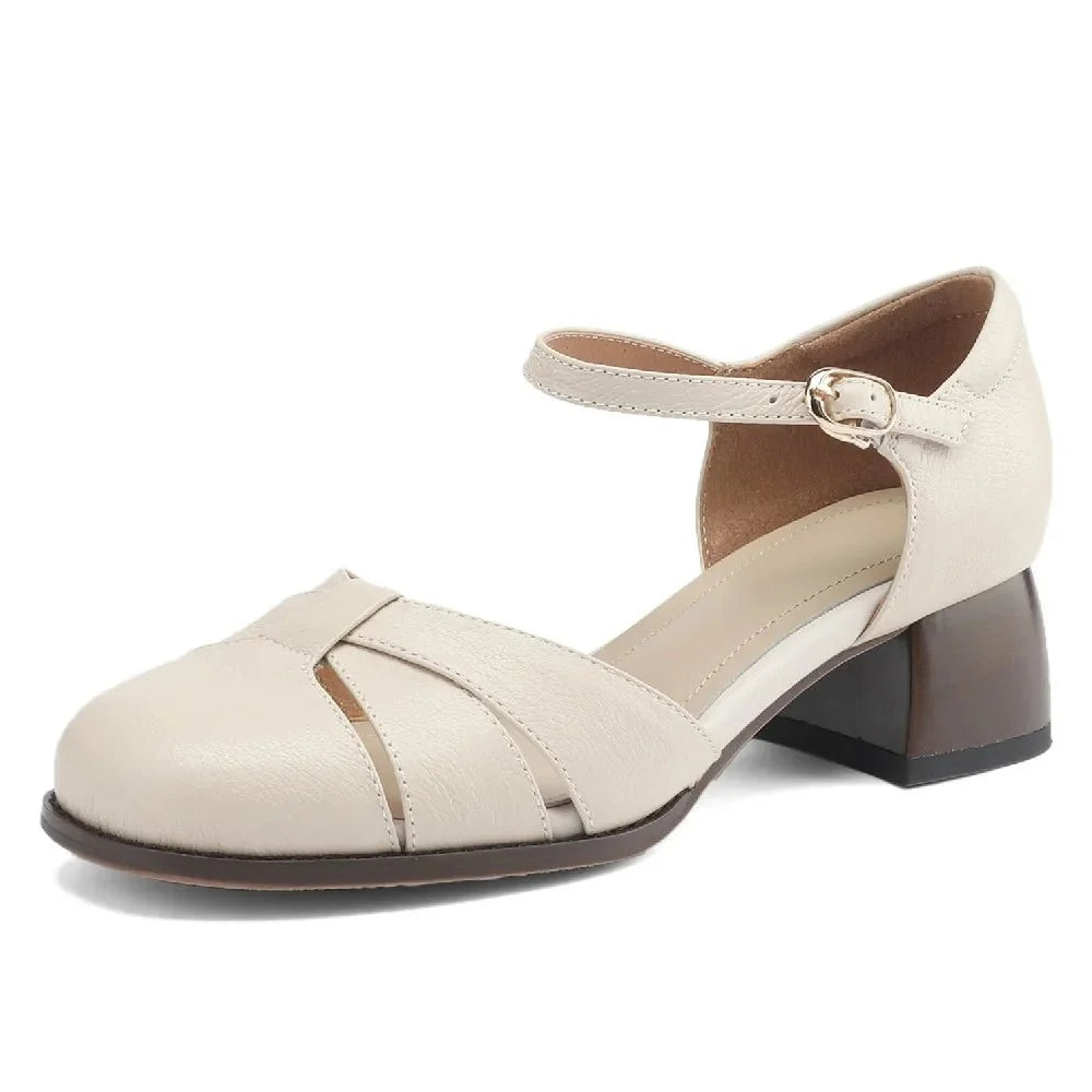 Augusta™ | Cutout Ankle Strap Block Heels