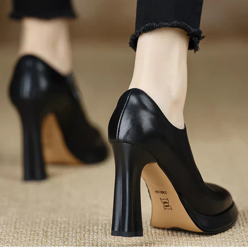 Giselle™ | Women's High Heel Pumps Platform Block Heel Side Zipper