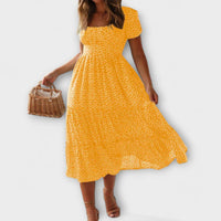 Style200™ | Chic Floral Puff Sleeve Maxi Dress for Events
