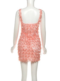 Jenny™ | Women's Fringe Feather Cocktail Dress for Parties