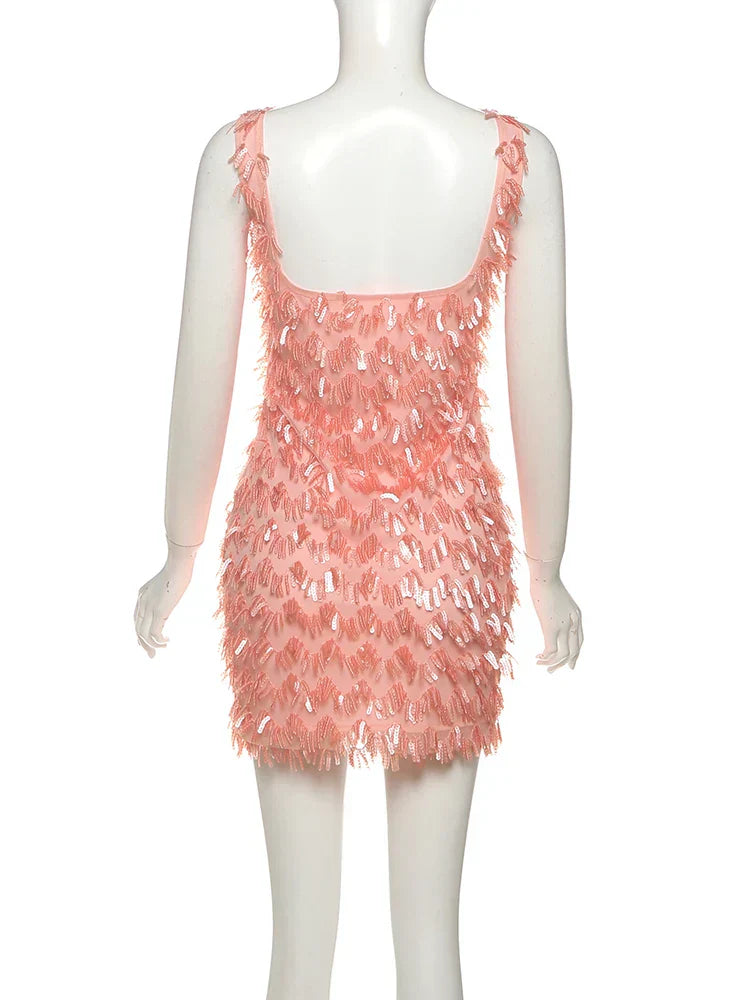 Jenny™ | Women's Fringe Feather Cocktail Dress for Parties