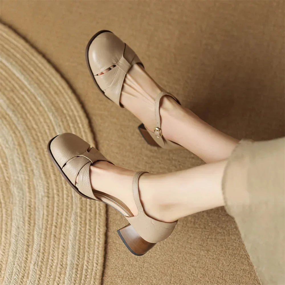 Augusta™ | Cutout Ankle Strap Block Heels