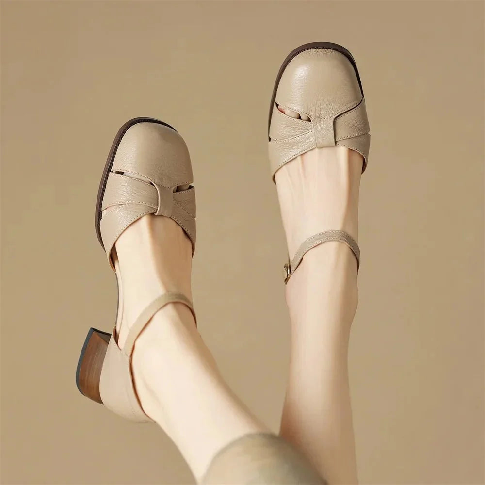 Augusta™ | Cutout Ankle Strap Block Heels