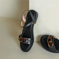 Eleanor™ | Gold Chain Flat Sandals