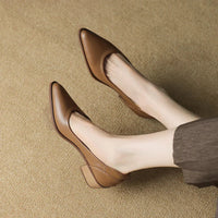 Cora™ | Women's Pointed Toe Block Heel Pumps Slip On Mid Heel Shoes