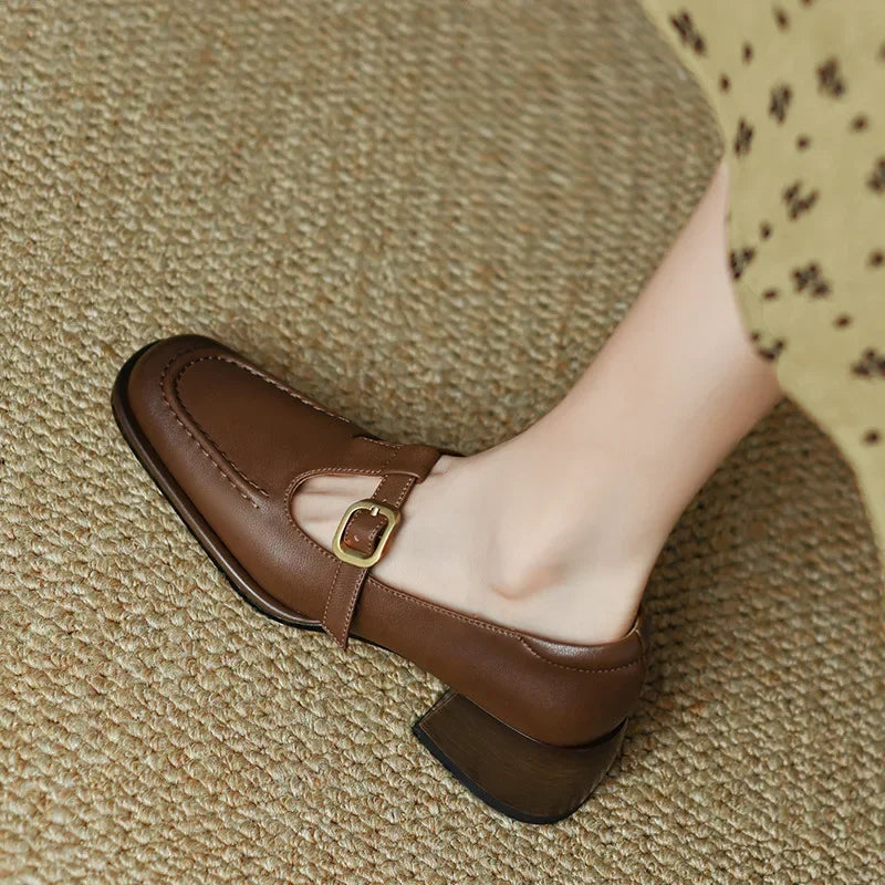 Wren™ | Women's T-Strap Mary Jane Shoes Square Toe Low Block Heel
