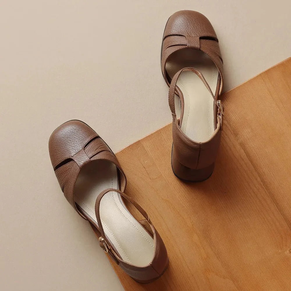 Augusta™ | Cutout Ankle Strap Block Heels