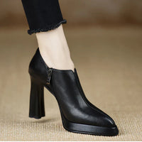 Giselle™ | Women's High Heel Pumps Platform Block Heel Side Zipper