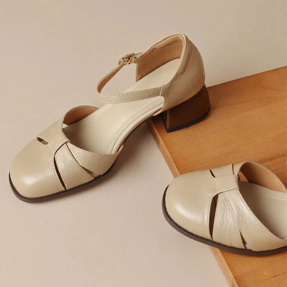 Augusta™ | Cutout Ankle Strap Block Heels