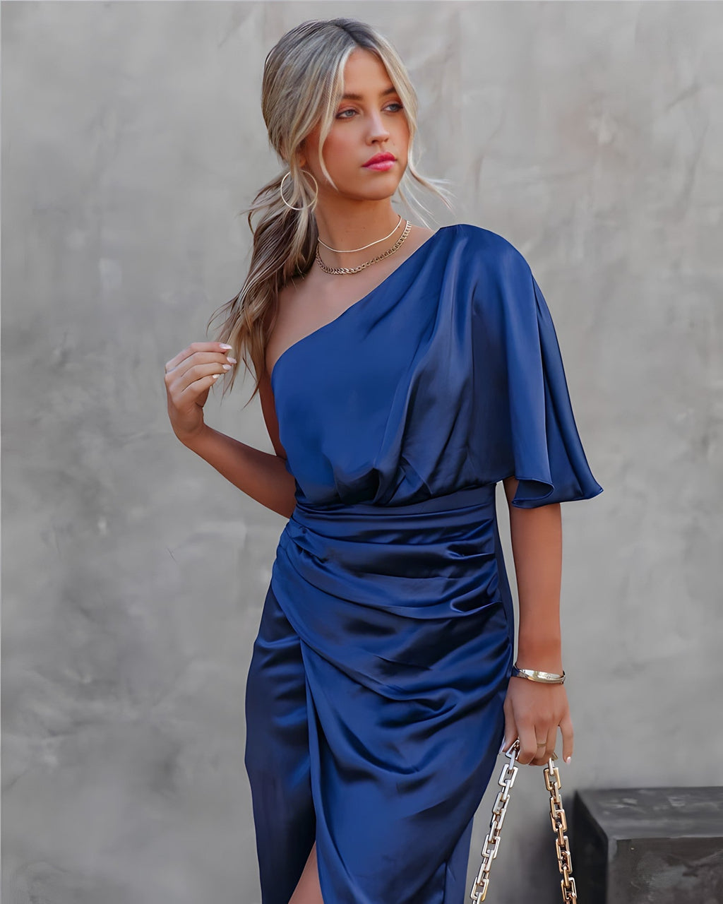 Isabella™ | Women’s One Shoulder Wrap Midi Dress