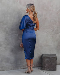 Isabella™ | Women’s One Shoulder Wrap Midi Dress