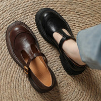 Blythe™ | Women's T-Bar Mary Jane Shoes Round Toe Brogue Low Heel