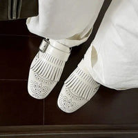 Prudence™ | Fringe Brogue Mule Loafers