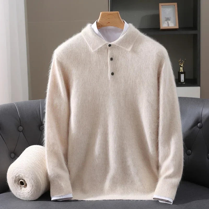 Leighton Cashmere-Feel Polo Sweater