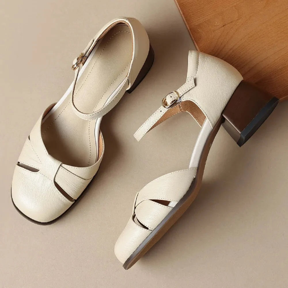 Augusta™ | Cutout Ankle Strap Block Heels