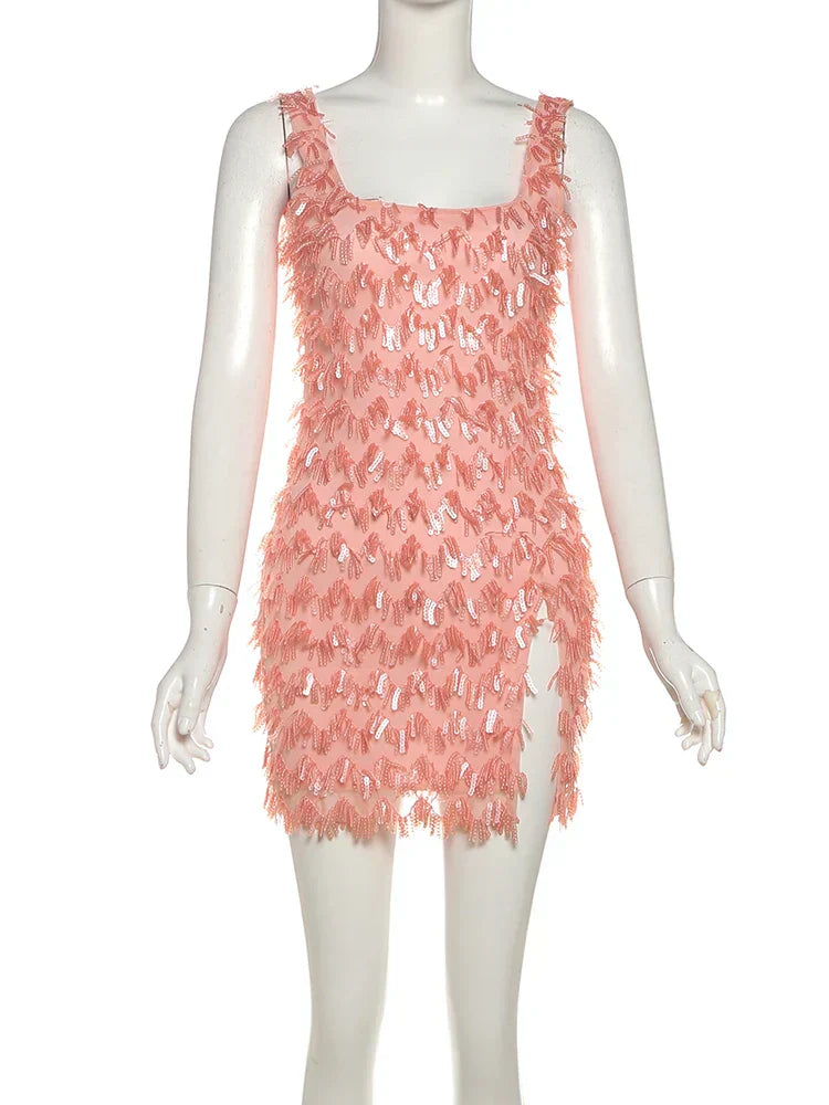 Jenny™ | Women's Fringe Feather Cocktail Dress for Parties