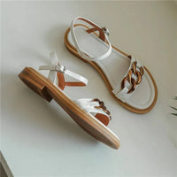 Eleanor™ | Gold Chain Flat Sandals