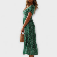 Style200™ | Chic Floral Puff Sleeve Maxi Dress for Events