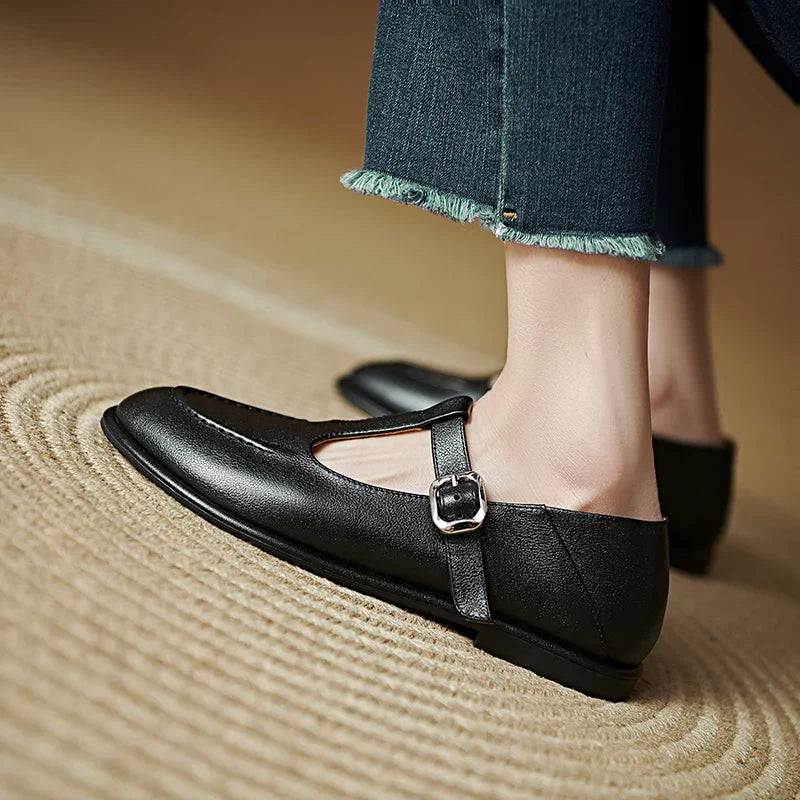 Petra™ | Women's T-Strap Mary Jane Flats Round Toe Low Heel Pumps