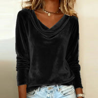 Taylor™ | Luxurious Velvet Drape-Neck Top