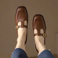 Wren™ | Women's T-Strap Mary Jane Shoes Square Toe Low Block Heel