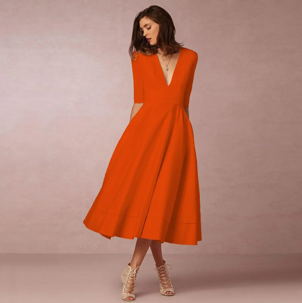 Allison™ | Women’s Elegant Flowing Midi Dress