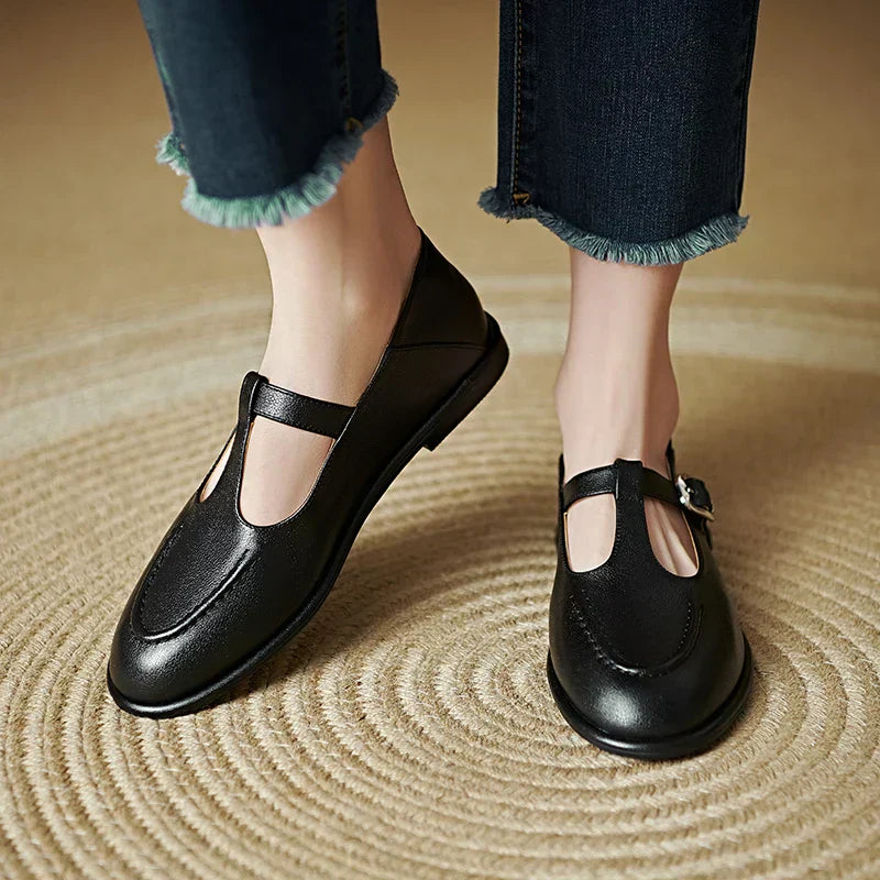 Petra™ | Women's T-Strap Mary Jane Flats Round Toe Low Heel Pumps