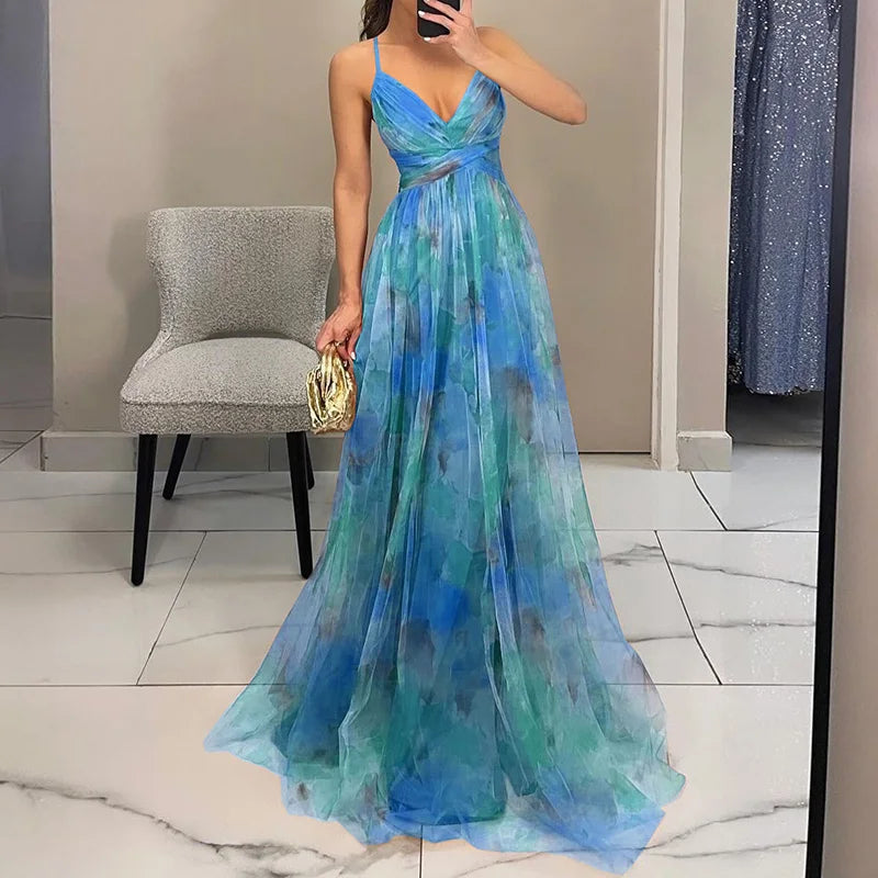 LUCÍA | Floral Organza Maxi Dress