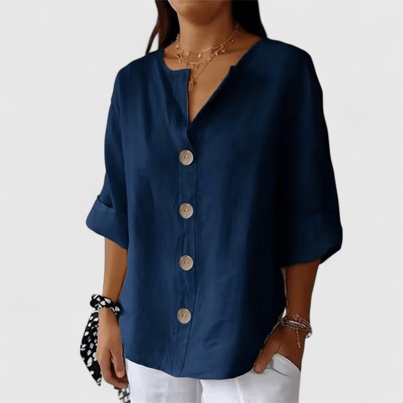 NORA | Linen Button-Down Blouse