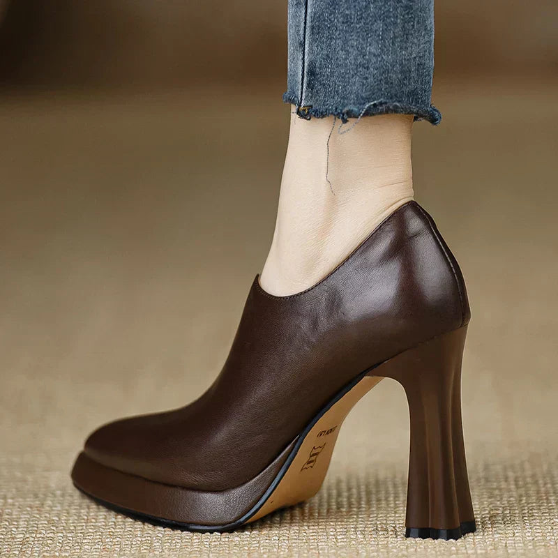 Giselle™ | Women's High Heel Pumps Platform Block Heel Side Zipper