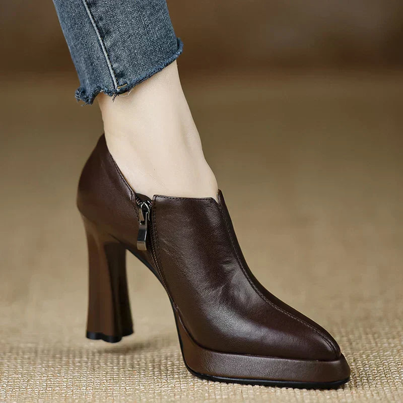 Giselle™ | Women's High Heel Pumps Platform Block Heel Side Zipper