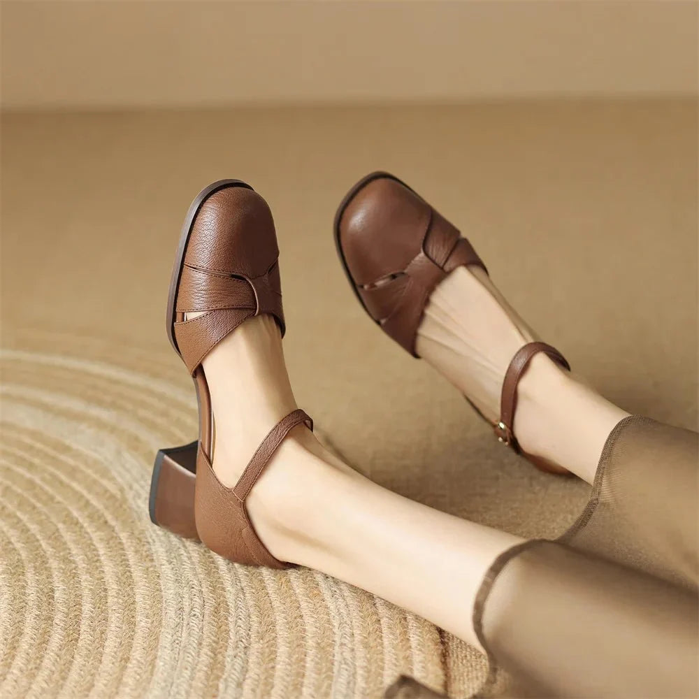 Augusta™ | Cutout Ankle Strap Block Heels