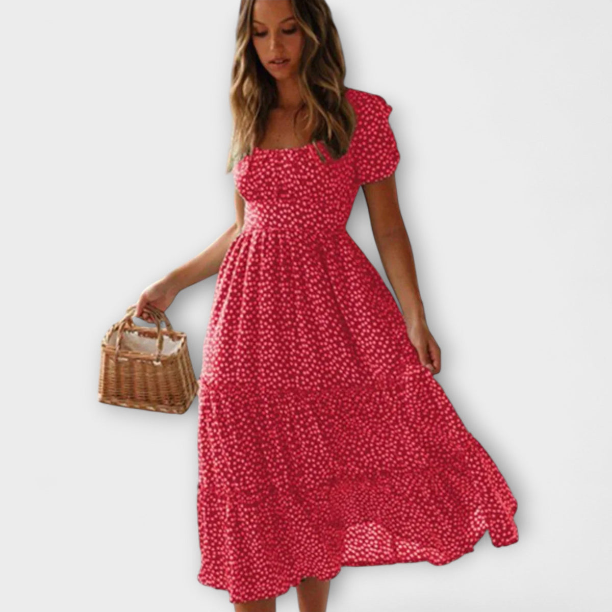 Style200™ | Chic Floral Puff Sleeve Maxi Dress for Events