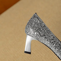 Stella™ | Women's Glitter Block Heel Pumps Pointed Toe Crystal Buckle