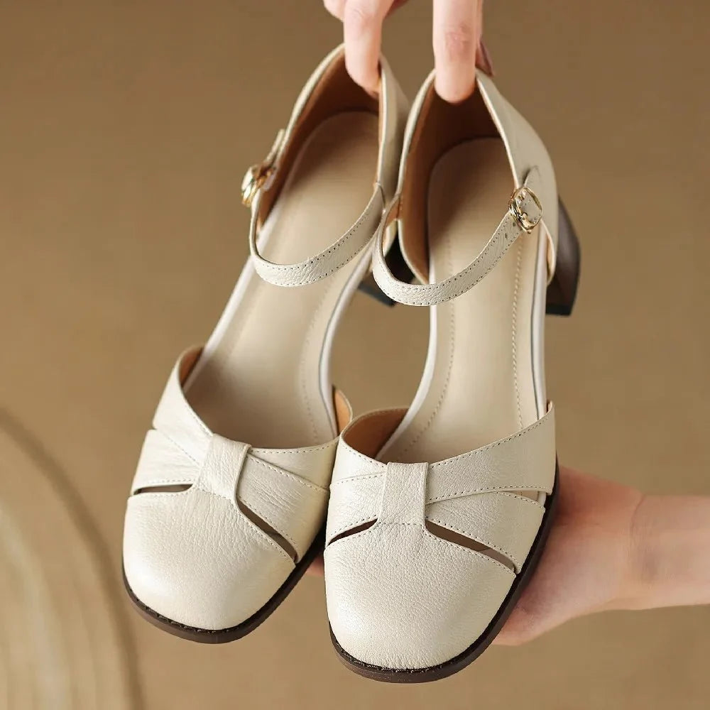 Augusta™ | Cutout Ankle Strap Block Heels