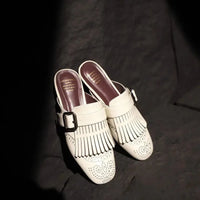 Prudence™ | Fringe Brogue Mule Loafers