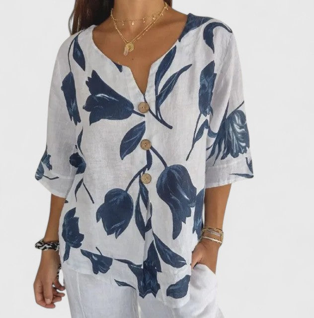 Isabel™ | Chic Floral Pattern Blouse for Special Occasions