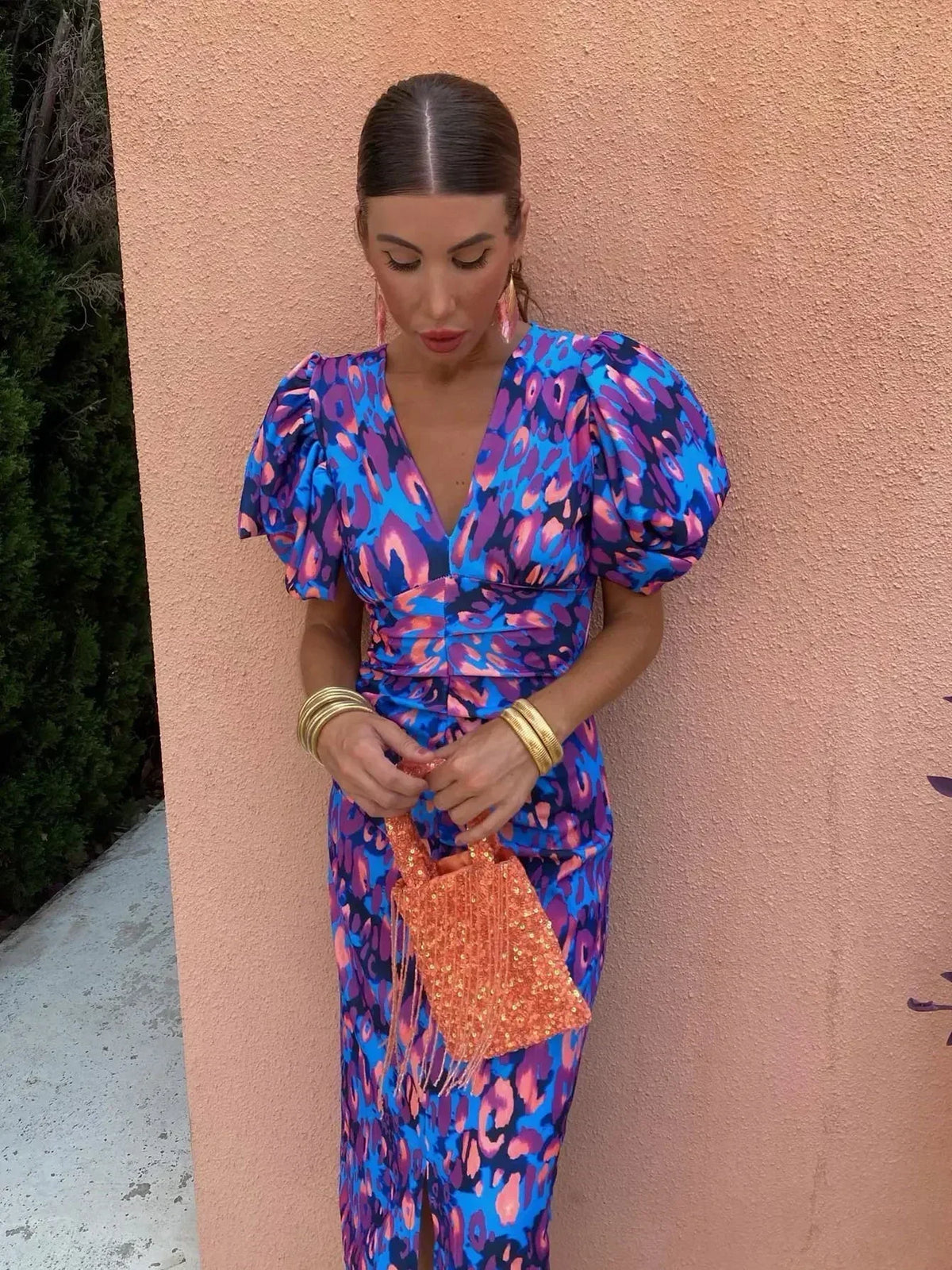 Hélène™ | Wedding Guest Dress with Puff Sleeves
