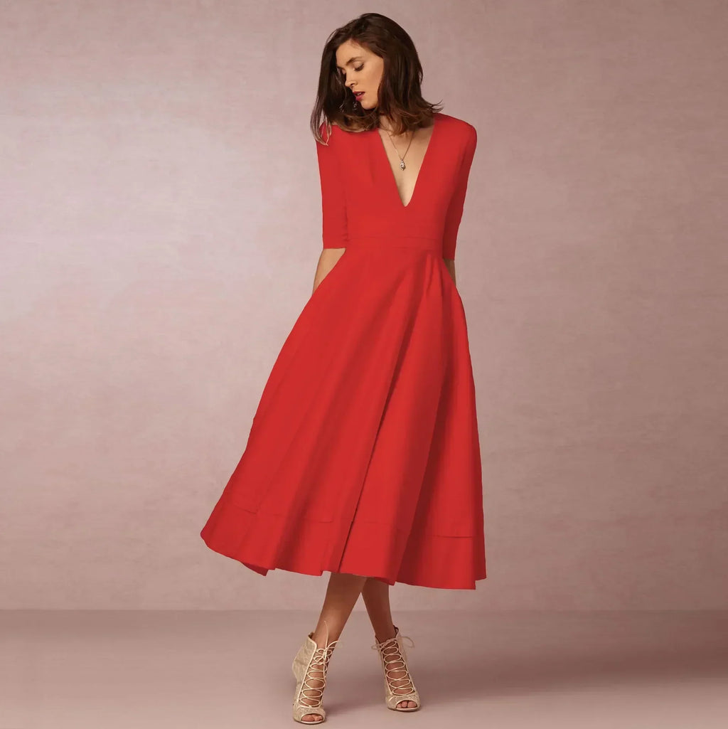 Allison™ | Women’s Elegant Flowing Midi Dress