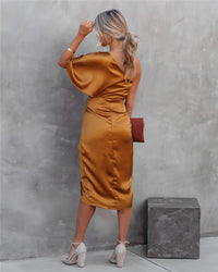 Isabella™ | Women’s One Shoulder Wrap Midi Dress